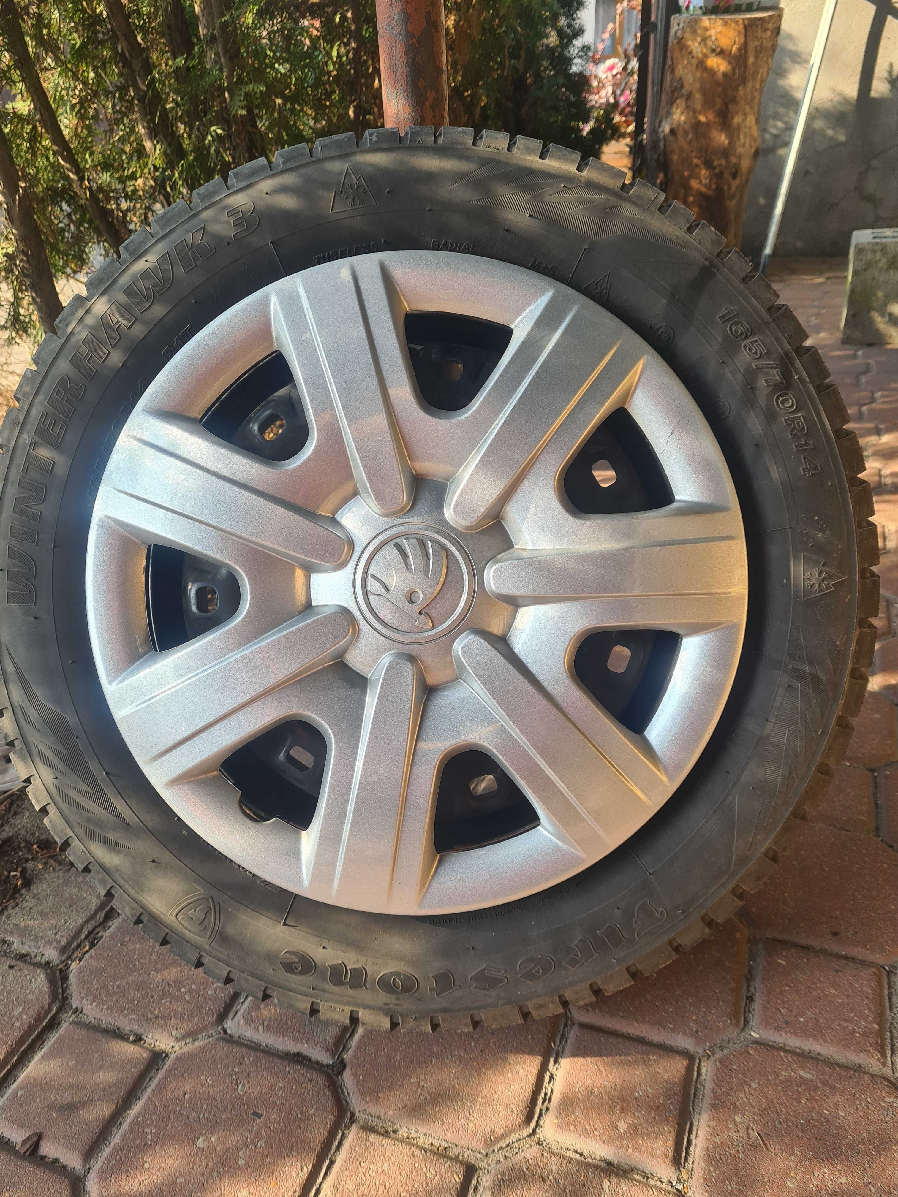 Felgi stalowe 14' 5x100 Skoda Fabia III +opony lato zima