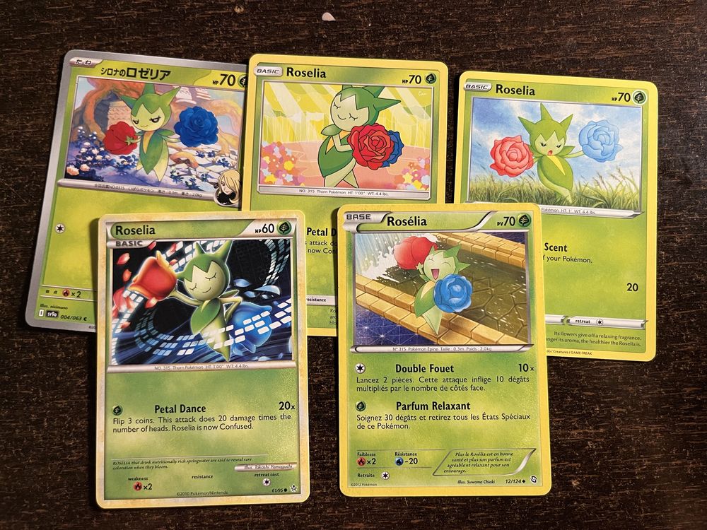 Karty pokemon oryginalne starsze zestaw Roselia