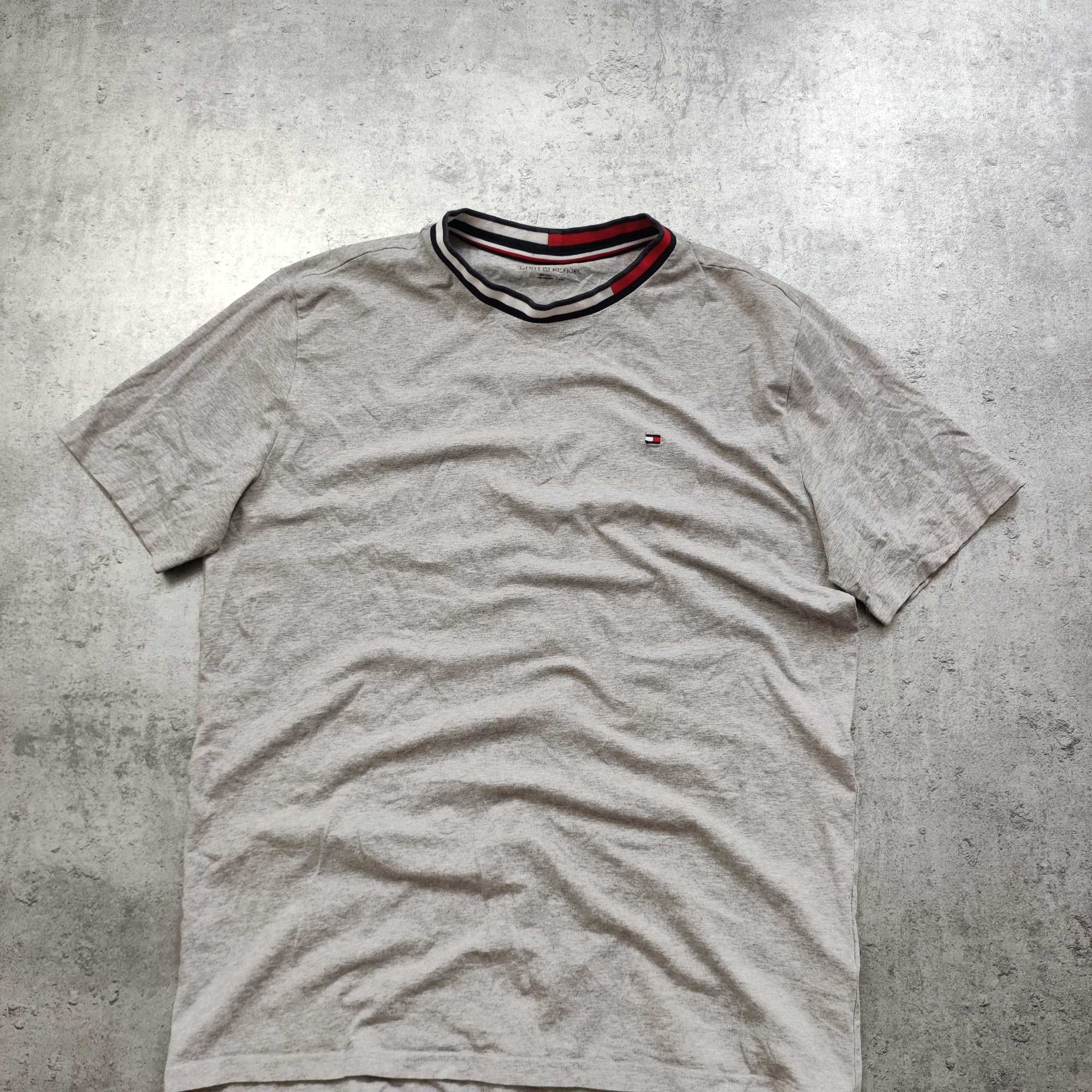 MĘSKA Koszulka Bawełna PREMIUM Logo Kołnierzyk Tommy Hilfiger Casual