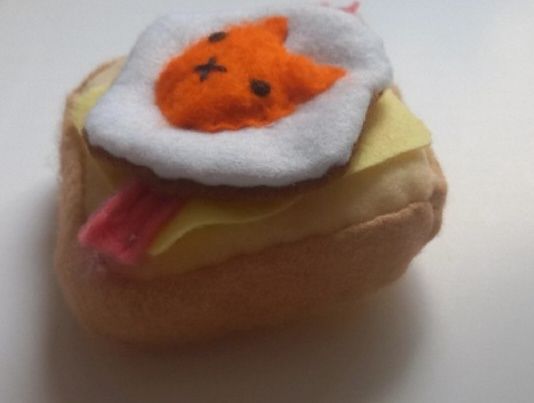 Przytulanka kawaii egg toast handmade