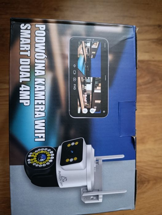 KAMERA zewnętrzna podwójna WIFI OBROTOWA SMART IP QHD Zoom aplikacja