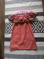 Sukienka na ramiączkach hiszpanka falbana wzór etno folk 152-158 Zara