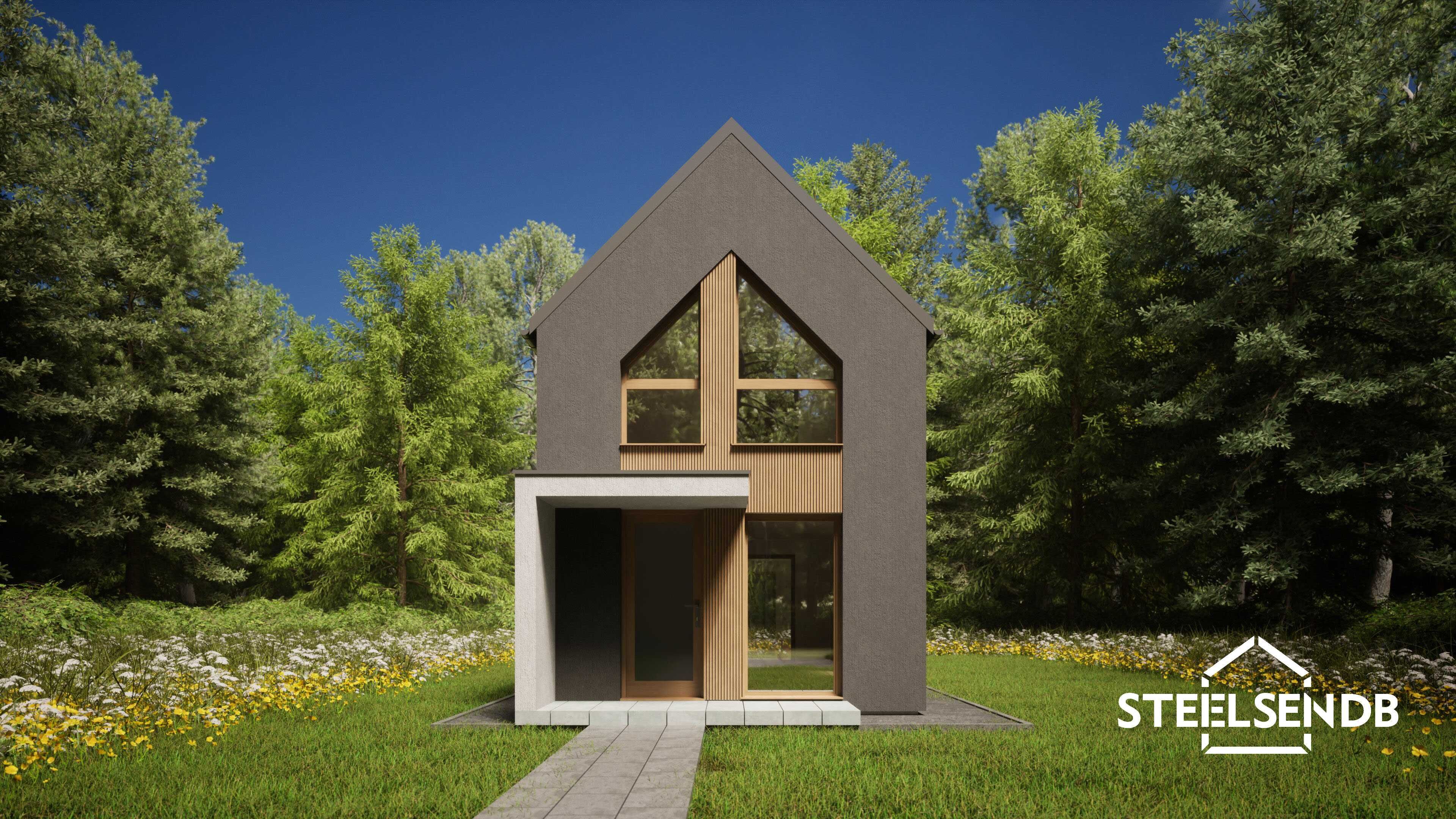 Domek całoroczny STODOŁA na konstrukcji stalowej 47,4m2