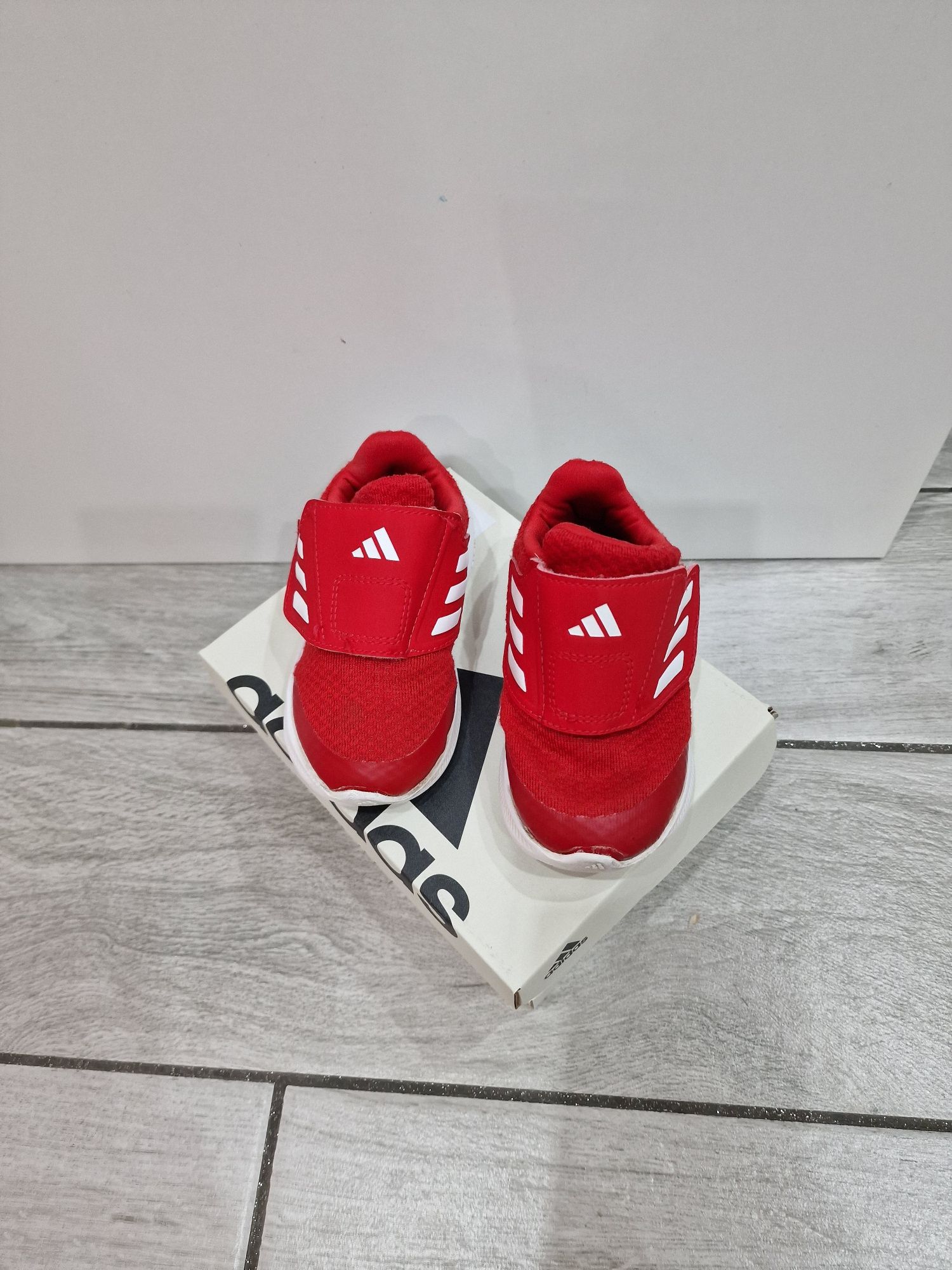 ADIDAS buty adidasy 21 czerwone na rzep z pudełkiem