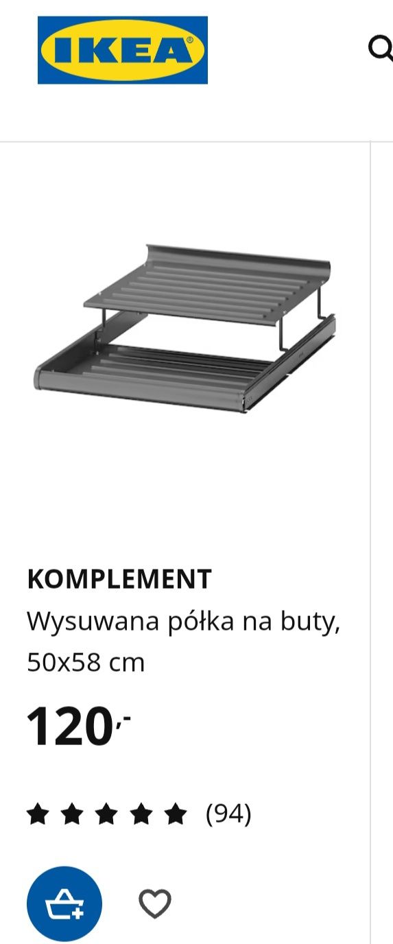 Wysuwana półka na buty Ikea