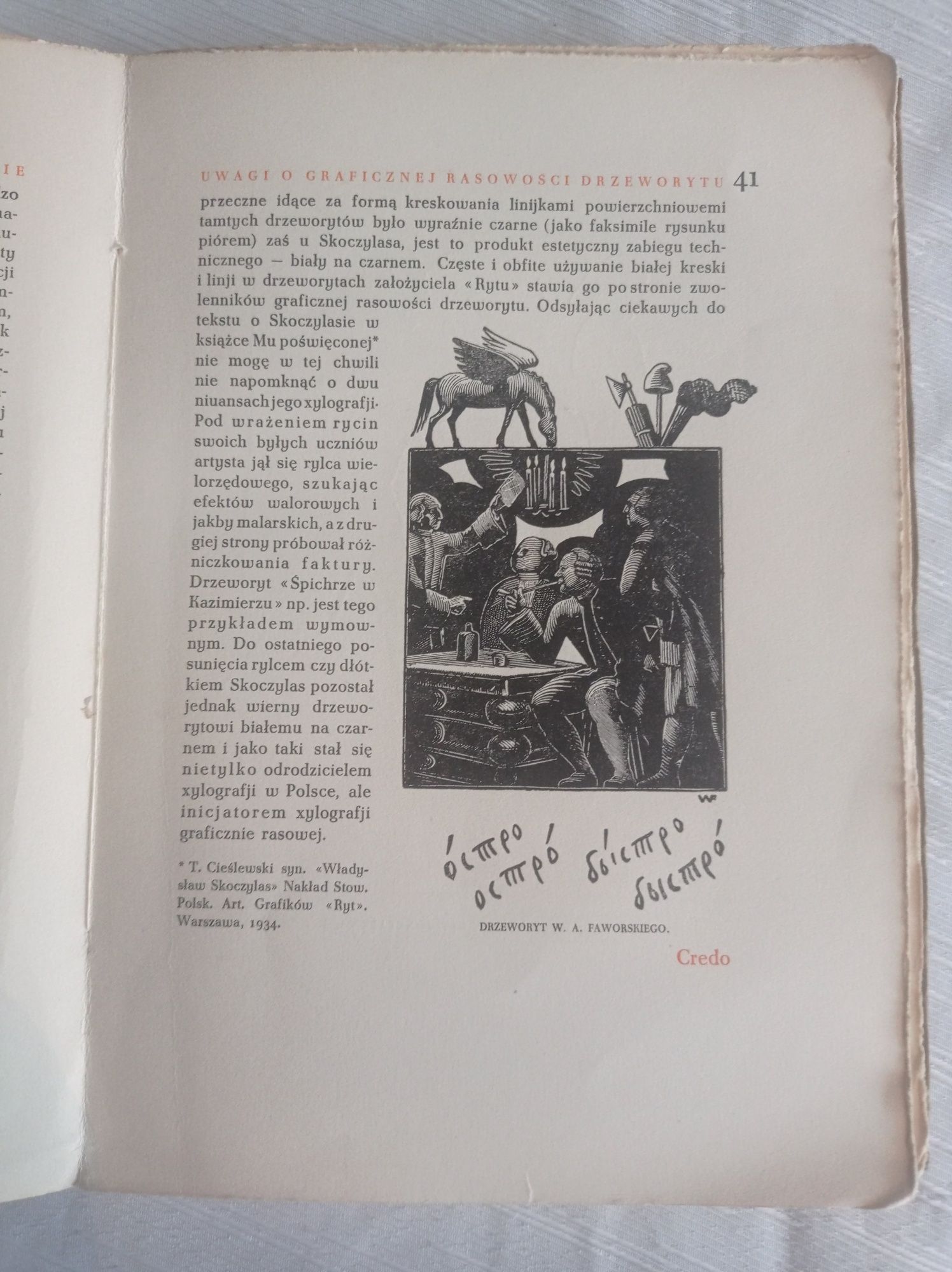 Tadeusz Cieślewski syn Drzeworyt w książce, tece i na ścianie,1936r.