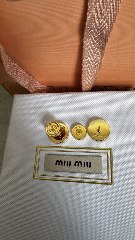 Сережки Miu Miu з чорною емалью, оригінал