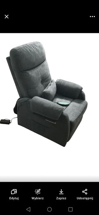 Elektryczny fotel relaksacyjny z masażem i USB – nowy