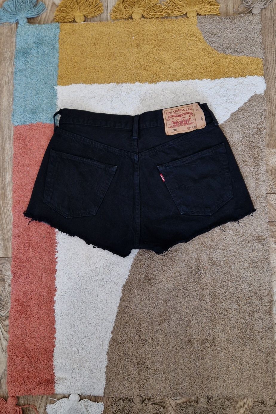 Levi's 501® | Spodenki Jeansowe | W31 L32 | Czarne | 100% Bawełna