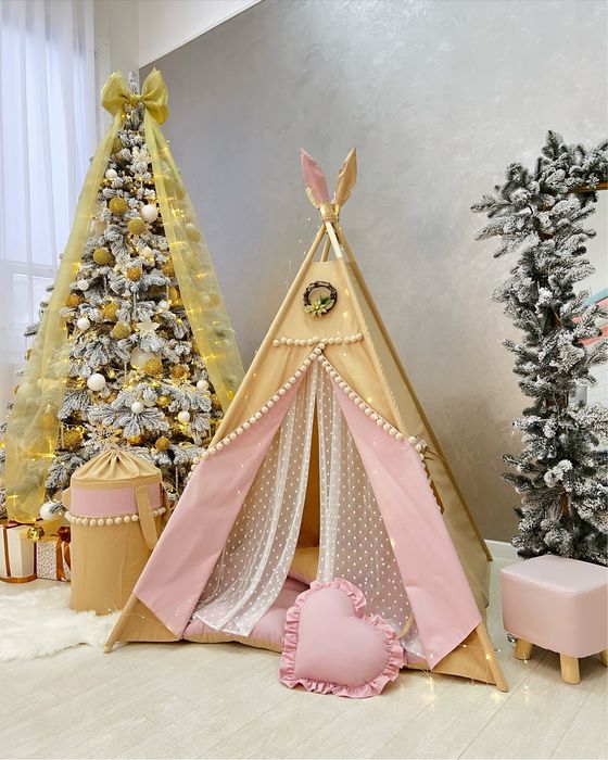 Вигвам с ковриком бомбон/ детская палатка