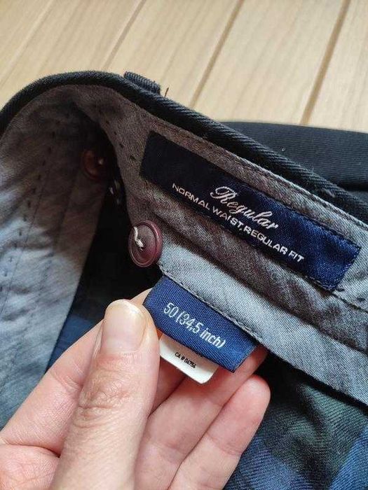 чёрные брюки от gant regular fit португалия - 34W/наш 50р