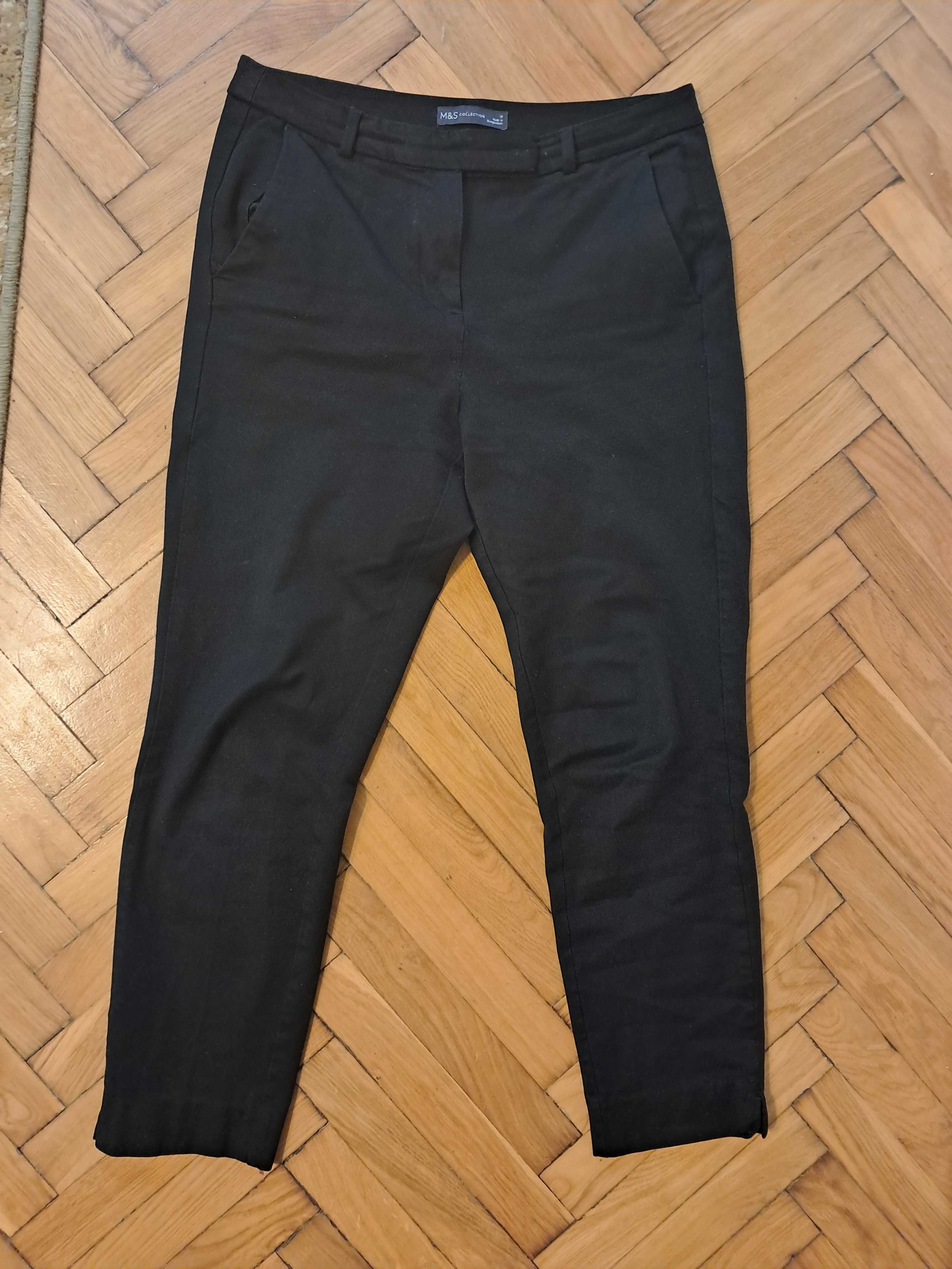 Spodnie czarne, zwężane, rozciagliwe L (40) Marks&Spencer 7/8