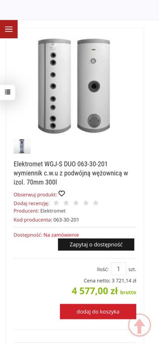 Zbiornik-Bufor-Wymiennik CWU -2 wężownice