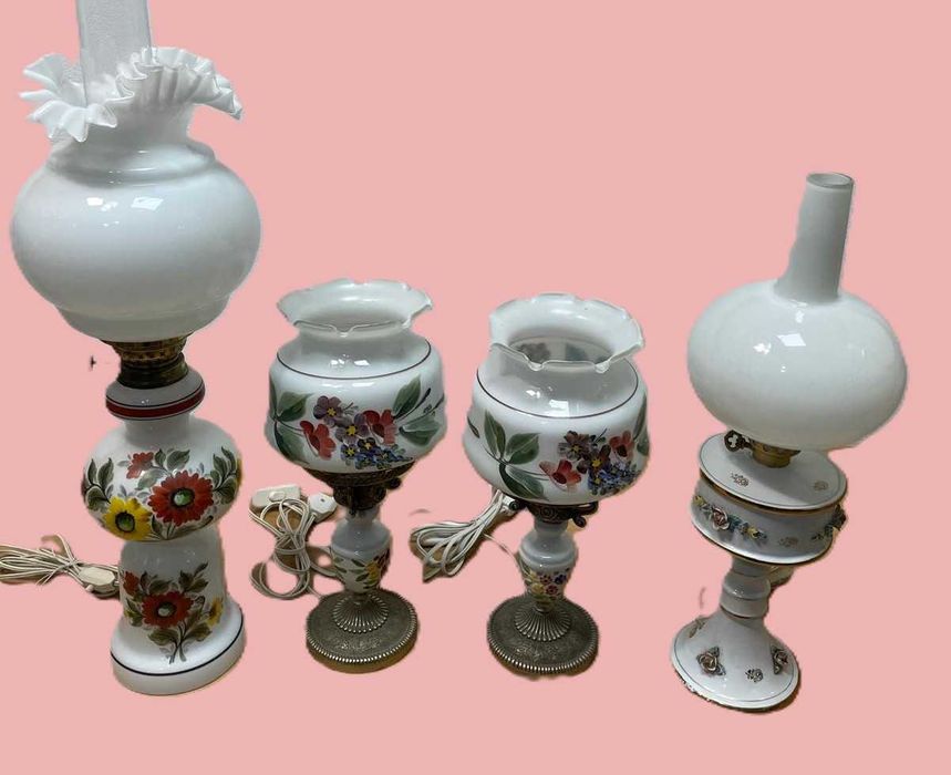 Candeeiros de mesa antigos porcelana