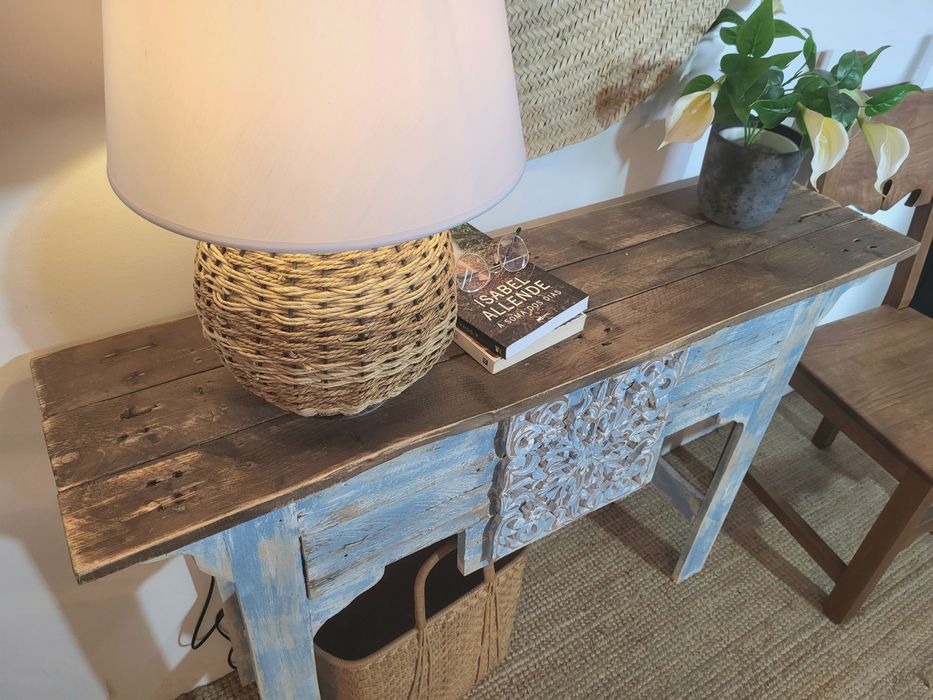 aparador, consola, mesa, apoio, talha, rustico