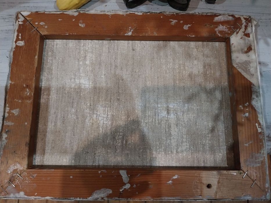 Stary obraz na płótnie olejny 1948 Stolz pejzaż kaszuby antyk