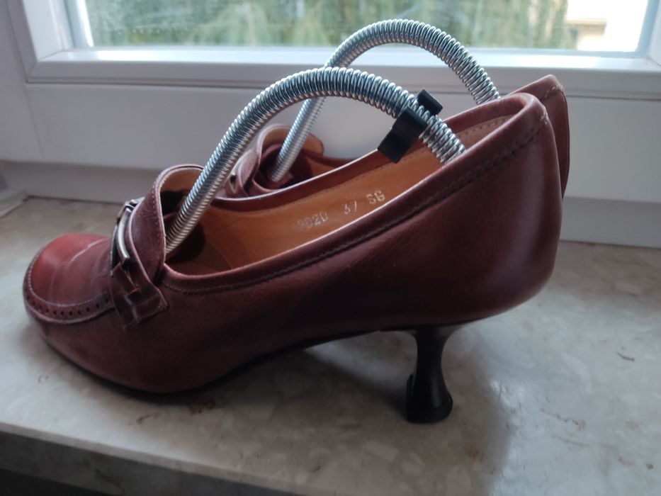 Czółenka półbuty mokasyny damskie skórzane brązowe r.37 s.Idealny