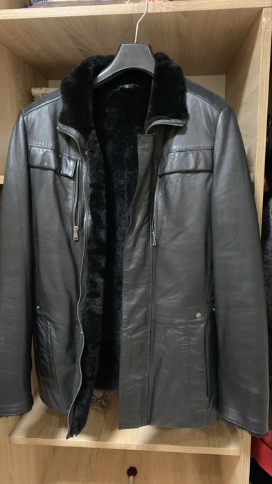 Чоловіча кожана дублянка