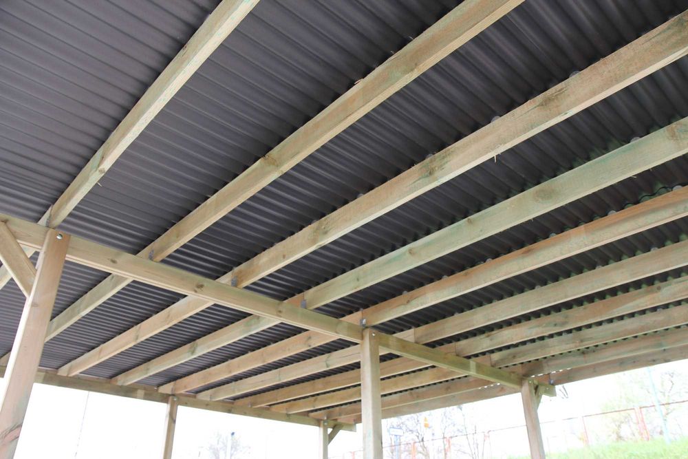 WIATA GARAŻOWA 595x495cm Carport Płyta PVC Podwójna