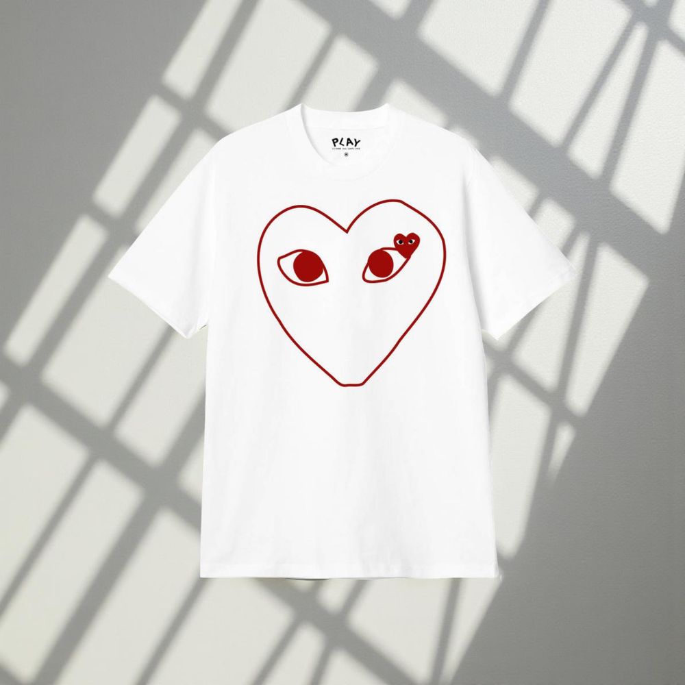 Футболка Comme des Garcons Play Logo унисекс плей с сердцем Новинка