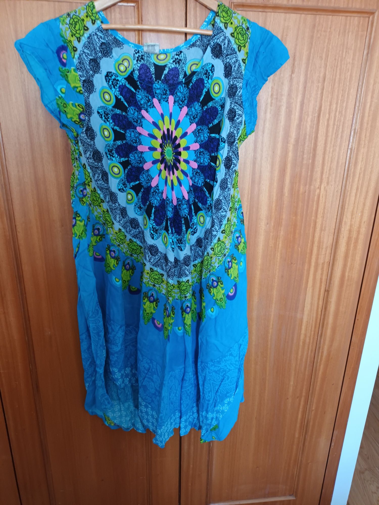 Vestido verao azul mandala