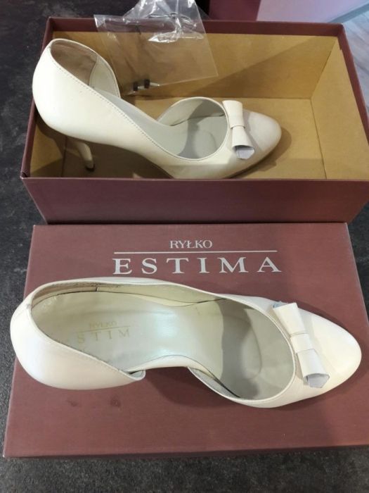 Buty damskie ślubne ekri