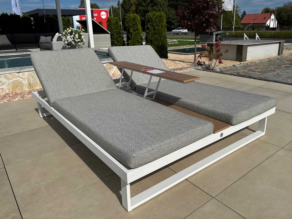 -40% Leżak ogrodowy podwójny Mallorca II biały ZUMM