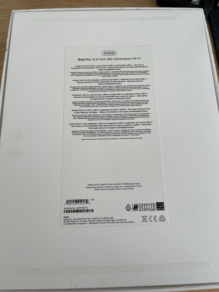 iPad Pro 12.9 6 Geração 512GB Wi-Fi