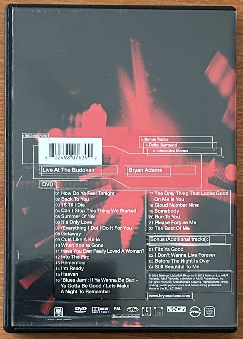 Bryan Adams - Live at the Budokan - Japan 2000 - DVD