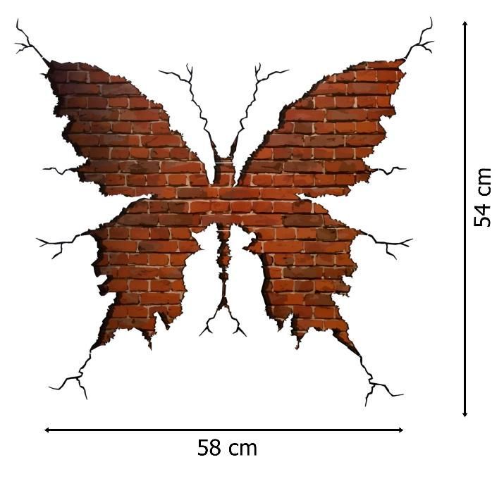 Naklejki ścienne na ścianę Motyl Cegła Cegły WS-0204