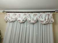 Okazja!Elegancki Ozdoby Lambrekin Vintage i Elegancka Firana z Gipiora