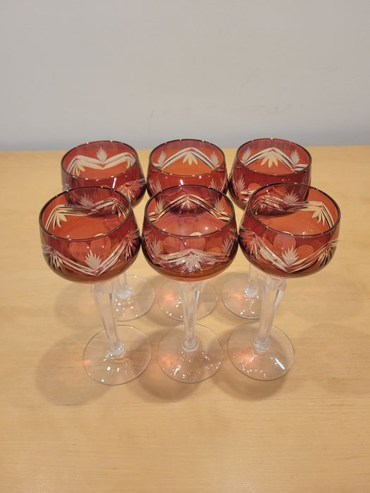 Copos de vidro cristal colorido italianos