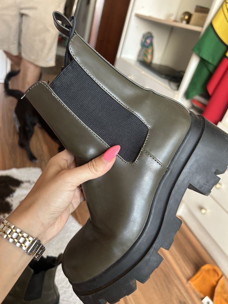Botas verdes de plataforma