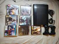 Zestaw PlayStation 3 (PS3) Super Slim + 7 Gier + 2 Pady - Używany