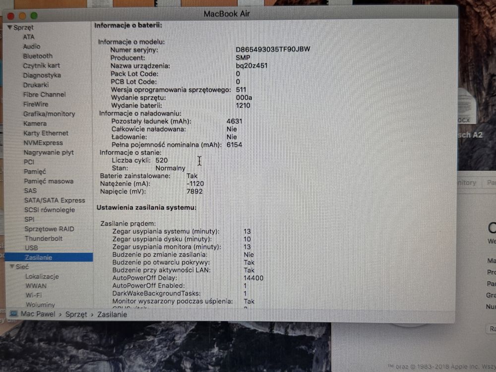 Laptop Macbook Air 13,3 Intel Core i5 PL dystrybucja