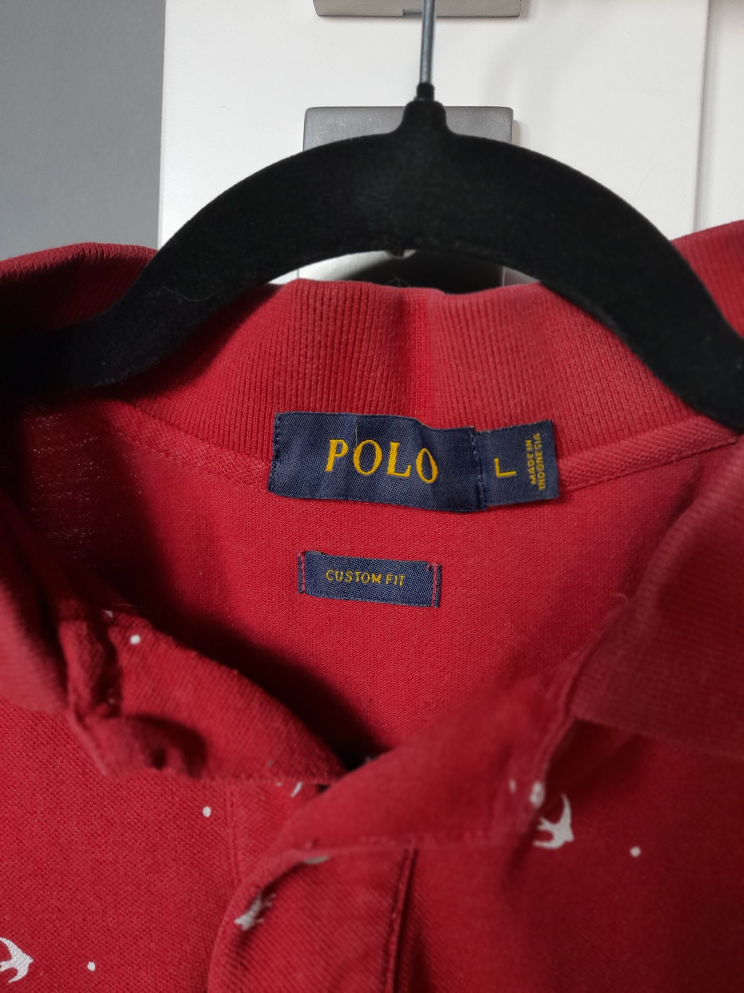 Polo ralph Lauren czerwona koszulka T-shirt logo Firmowa elegancka M L