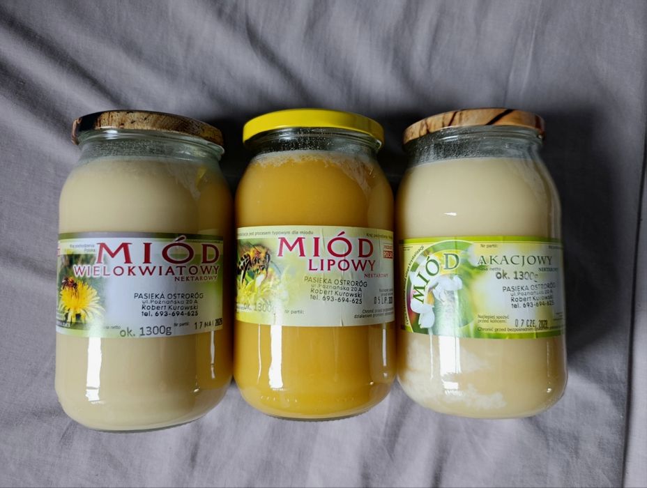 Miód lipowy spadziowy akacjowy wielokwiatowy