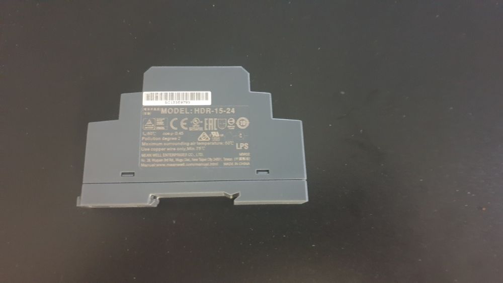 Блок живлення на Din-рейку Mean Well 15,2 вт, 24в, 0,63А HDR-15-24