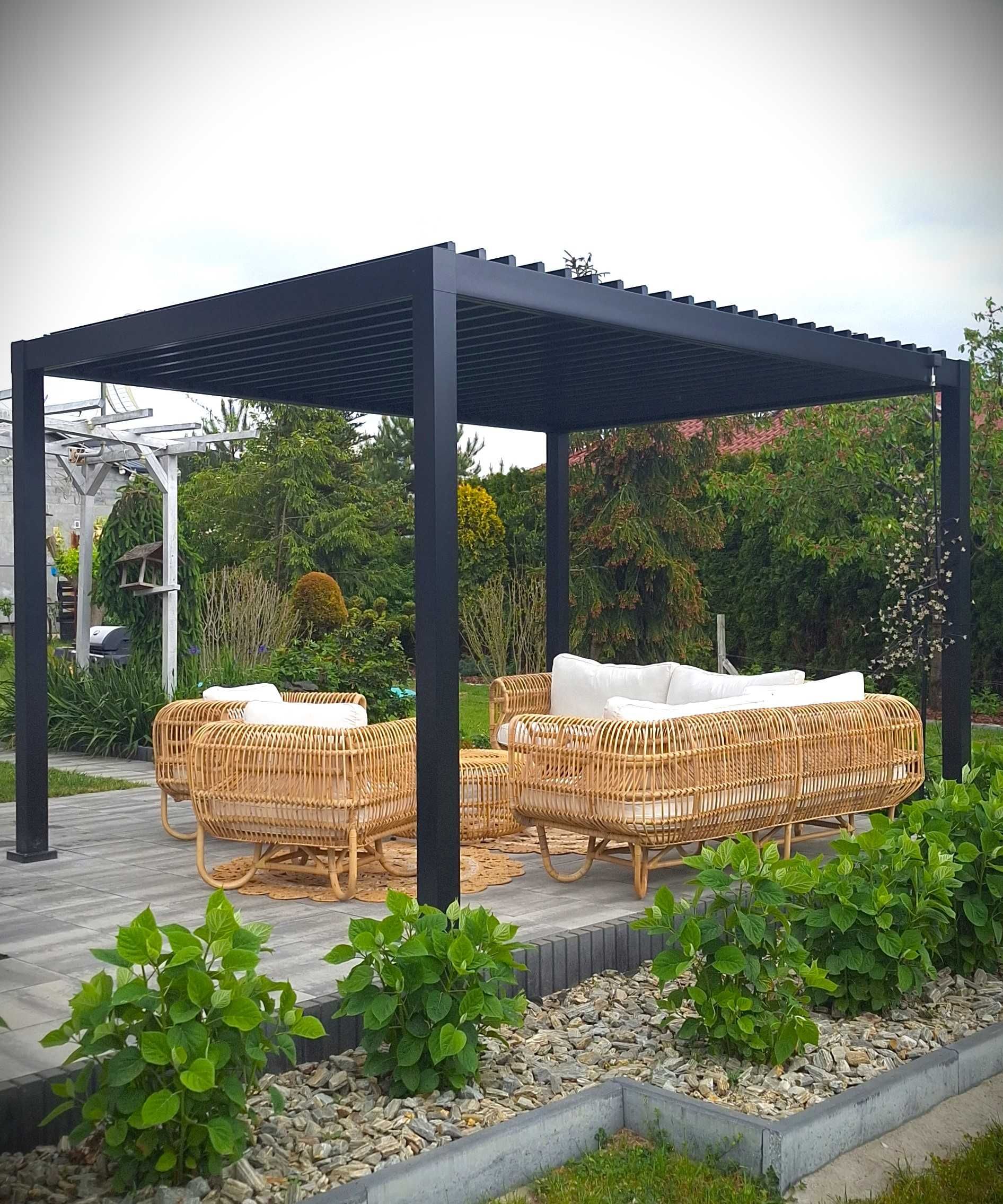 Pergola Ogrodowa Tarasowa Aluminiowa 3x3 Lamele Zadaszenie Tarasu