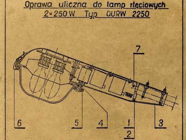 Odbłyśniki oprawy ulicznej OURW-2250 lampy oświetleniowej Mesko PRL