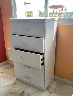 LIQUIDAÇÃO COMODA BRANCA 5 GAVETAS - ENVIO GRÁTIS