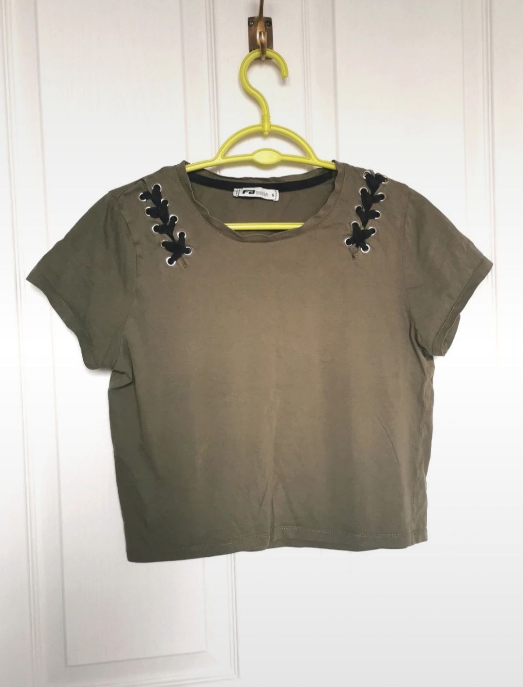 T-shirt crop top khaki, FBsister, rozmiar S