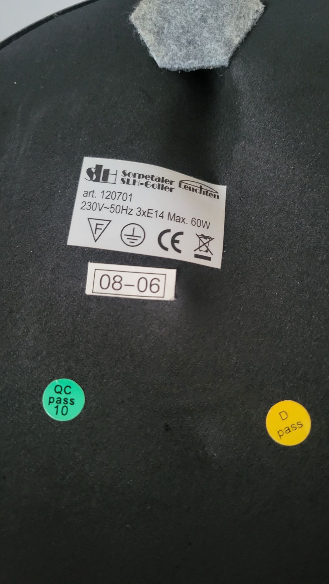 Lampka nocna metalowa szklana