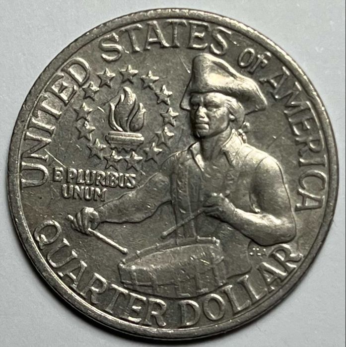 Quarter Dollar Washington, silver, 1976, sem marca de cunhagem