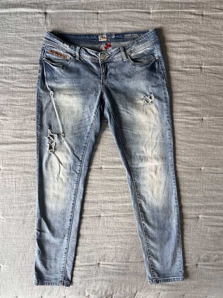 Jeansy biodrówki Only r.M/L, r.31, błękitne, zgrabne, st.bdb