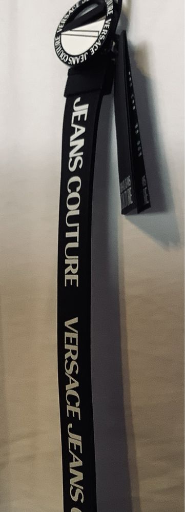 Pasek Versace Jeans Couture, skóra, klamra logo, roz.90=109cm