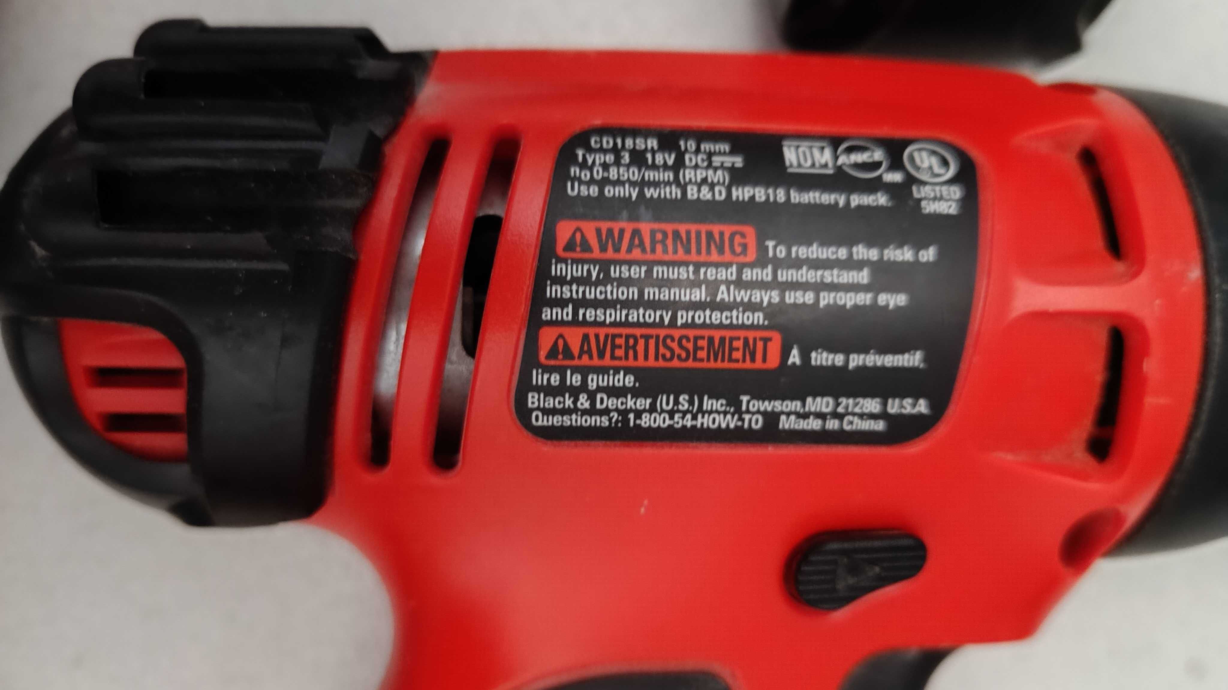 3x Wkrętarka Wiertarka Black&Decker Ładowarka Bateria 18V Black Decker