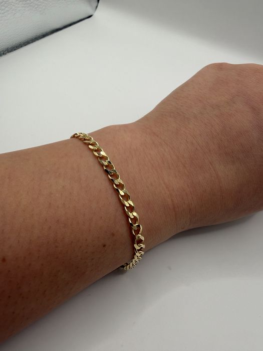 Złota bransoletka pancerka damska meska 585 18 cm