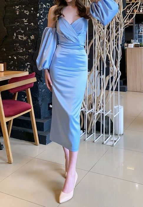 вечірня корсетна сукня, ідеально підкреслює фігуру, xs-s, блакитна