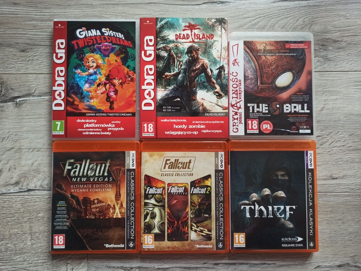 Gry PC komputerowe Fallout Thief Dead Island Giana Sisters The Ball